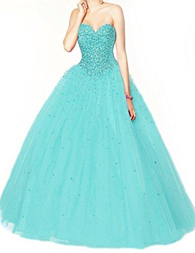 Wedding - Tiffany Blue Ball Gown Beaded Wedding Dress