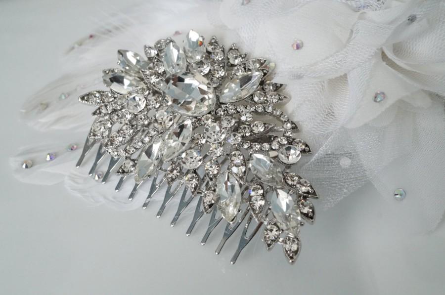 Hochzeit - Crystal Bridal Comb, Wedding Hair Accessory, Bridal Hair Accessory