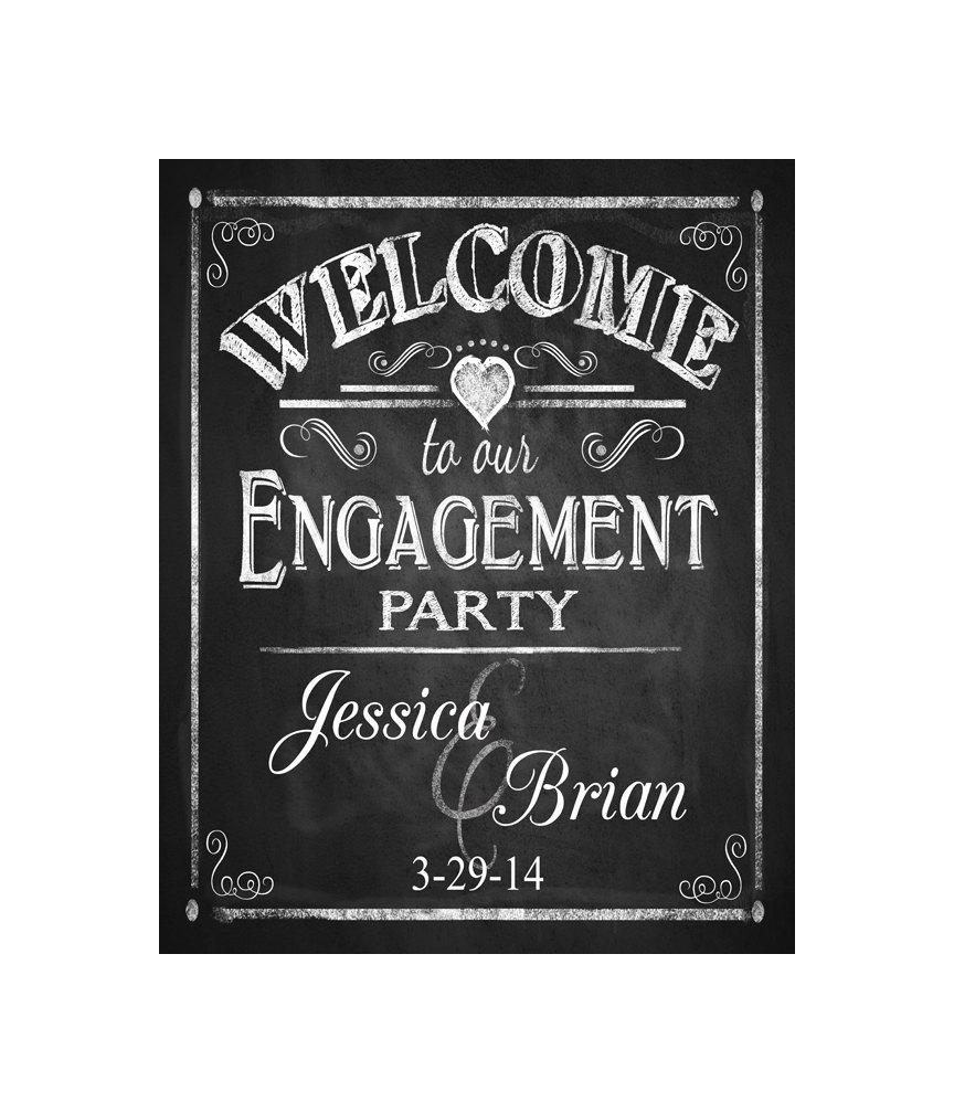 زفاف - Personalized WELCOME to our Engagement Party Printable Poster - DIY - Chalkboard Style - RUSH option