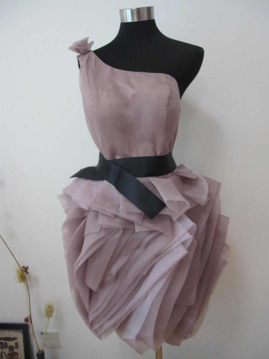 زفاف - Vera Wang Inspired Organza Dark Rosy Wedding Dress