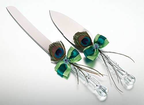 Hochzeit - Peacock Knife and Server Set