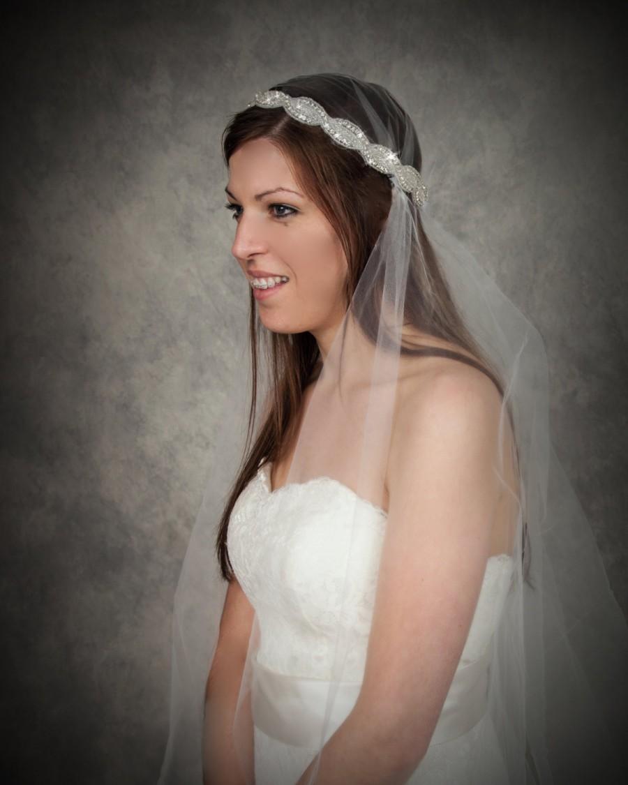 Wedding - Juliet Veil with Rhinestone Headband