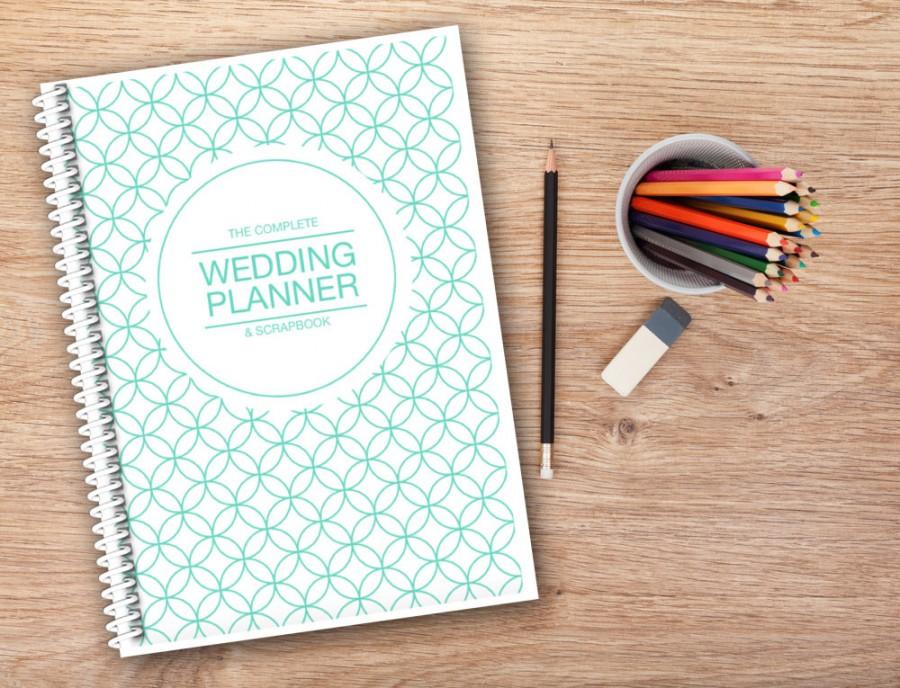 Свадьба - Wedding Planner book- Aqua Cover Pattern- 150 page wedding planner binder