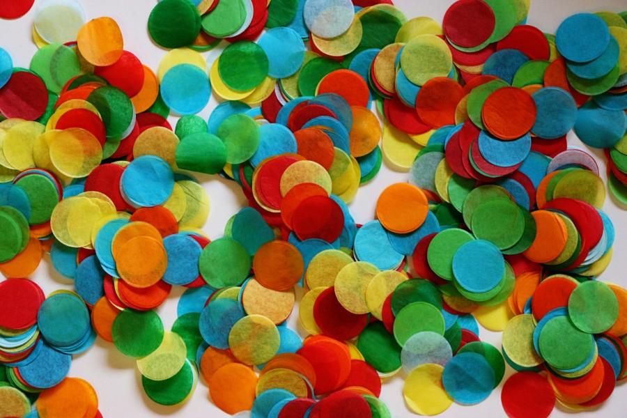 Wedding - Tissue Confetti, Rainbow Color Confetti, Hungry Caterpillar Confetti - Circle Shaped