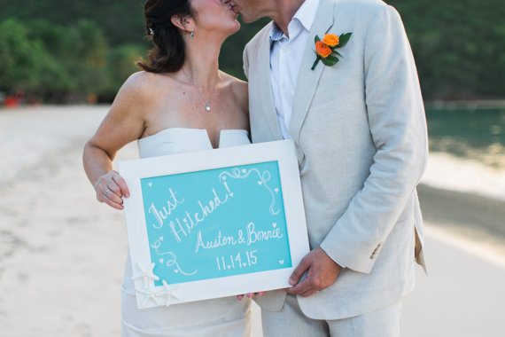 Mariage - Wedding Chalkboard 11 x 14-Aqua Blue-Beach Weddings, Beach Home Decor, Starfish Home Decor, Mermaids, Beach Home Decor, Hostess Gifts