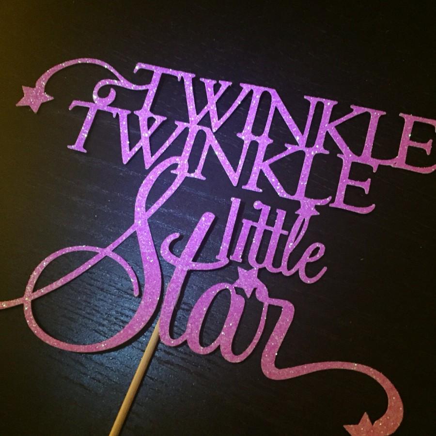 زفاف - Twinkle twinkle little star cake topper  (choose your color)