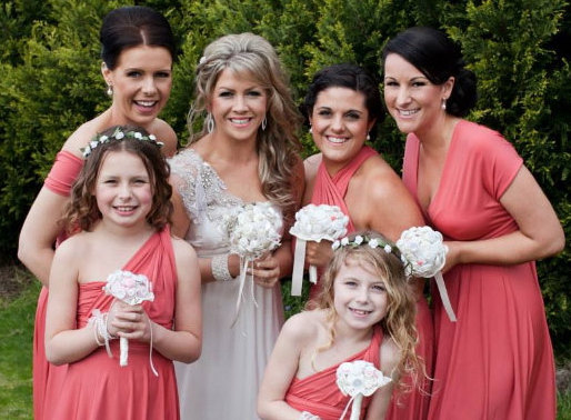 Wedding - Long Coral Bridesmaid Dress, Custom Made Convertible Bridesmaids Dress, Prom Dress, Formal Dress, Party Dress ** Over 50 Colors **