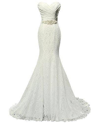 Hochzeit - Lace Mermaid Bridal Gown with Sash