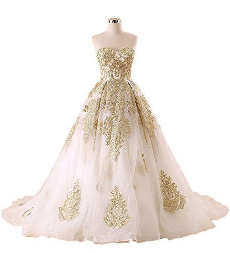 Wedding - Lace Applique A Line Wedding Dress