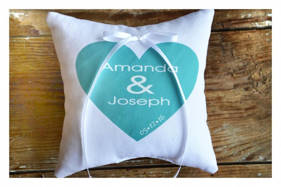 Mariage - Personalized Ring bearer pillow, Wedding ring pillow , wedding pillow ,personalized ring pillow, ring bearer pillow