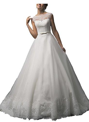 Wedding - A Line Top Lace Edge Wedding Dress