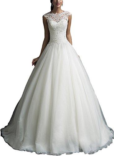 Wedding - A Line Wedding Dress with Lace Jacket