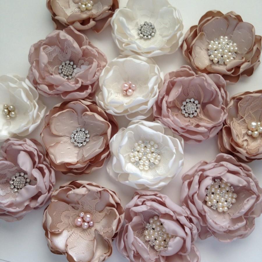 Hochzeit - One Bouquet Flower - Unattached, Loose, DIY, Bouquet Samples, Fabric Flowers, Craft Flowers, Satin Flowers, Guest Books, Decor Flowers