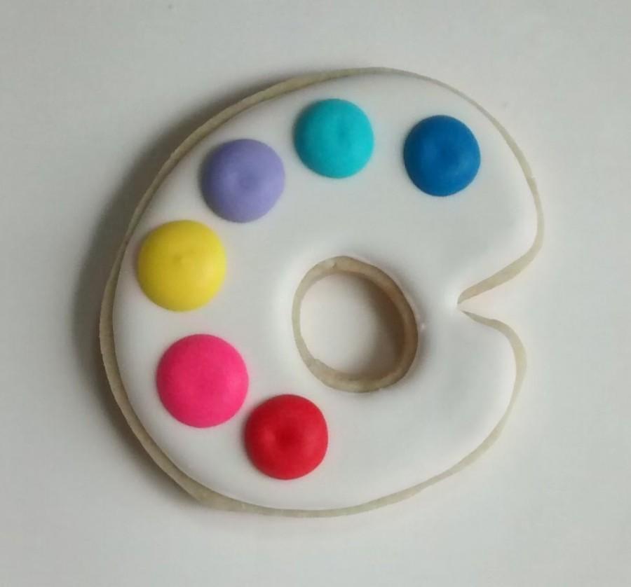 زفاف - pallet mini 2" sugar cookies or large  3.5 "  with royal icing,paint, colors,painting