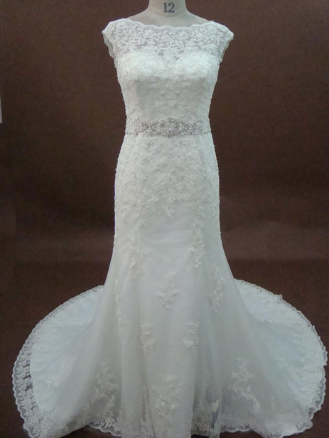 Wedding - Sweetheart Neckline With Lace Overlay Beaded Appliques and Embellished Waistline Details