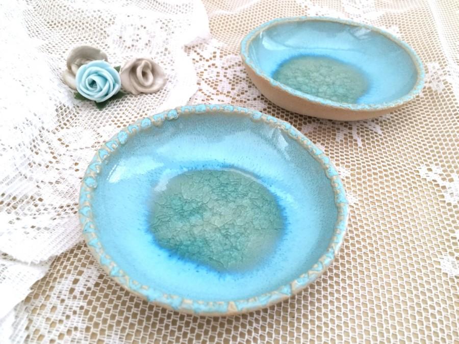 Свадьба - Light blue wedding , Something blue , Small ceramic bowl , Small ceramic dish ,  Wedding Gift , Hostess Gift, Mother's Day Gift