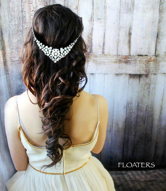 Свадьба - Bridal Headpiece, Wedding Hair Jewelry, Bridal Hair Chain, Wedding Hair Accessories, Bridal Hair Clip