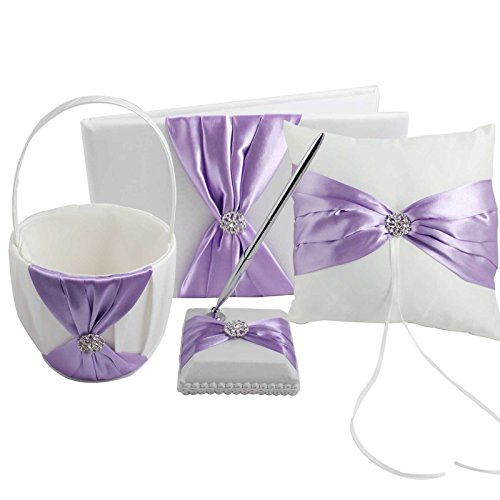 زفاف - Ribbon Bow knot, Diamante Crystal Rhinestone Buckle Wedding Set