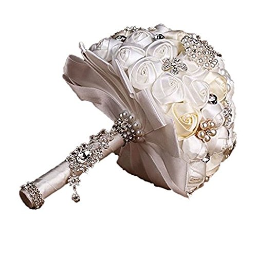 زفاف - Diamond Rose Brooch Wedding Bouquet