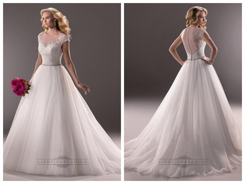 Wedding - Strapless Sweetheart Embroidered Lace Appliques Ball Gown Wedding Dresses
