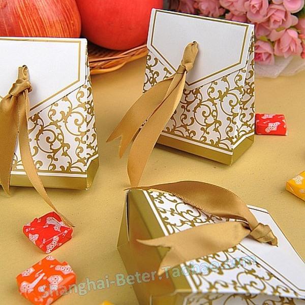 Свадьба - 12pcs创意DIY喜糖袋纸盒 金色年华婚礼糖果盒TH016特色婚礼布置