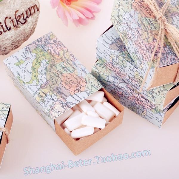 Mariage - 12个婚礼创意喜糖盒袋包装麻绳牛皮纸长方形喜糖盒 喜糖盒子TH031