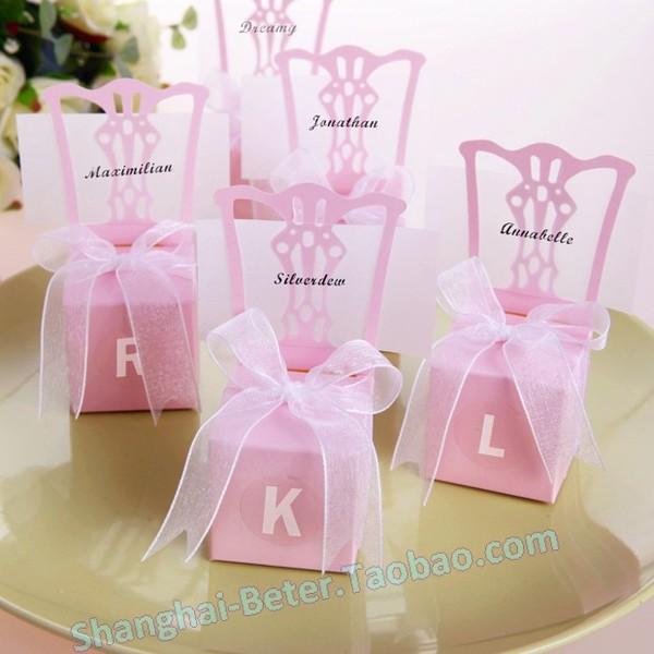 زفاف - 12pcs个性喜糖盒创意雪纱袋TH005粉色椅子糖盒 婚礼用品 工厂直销
