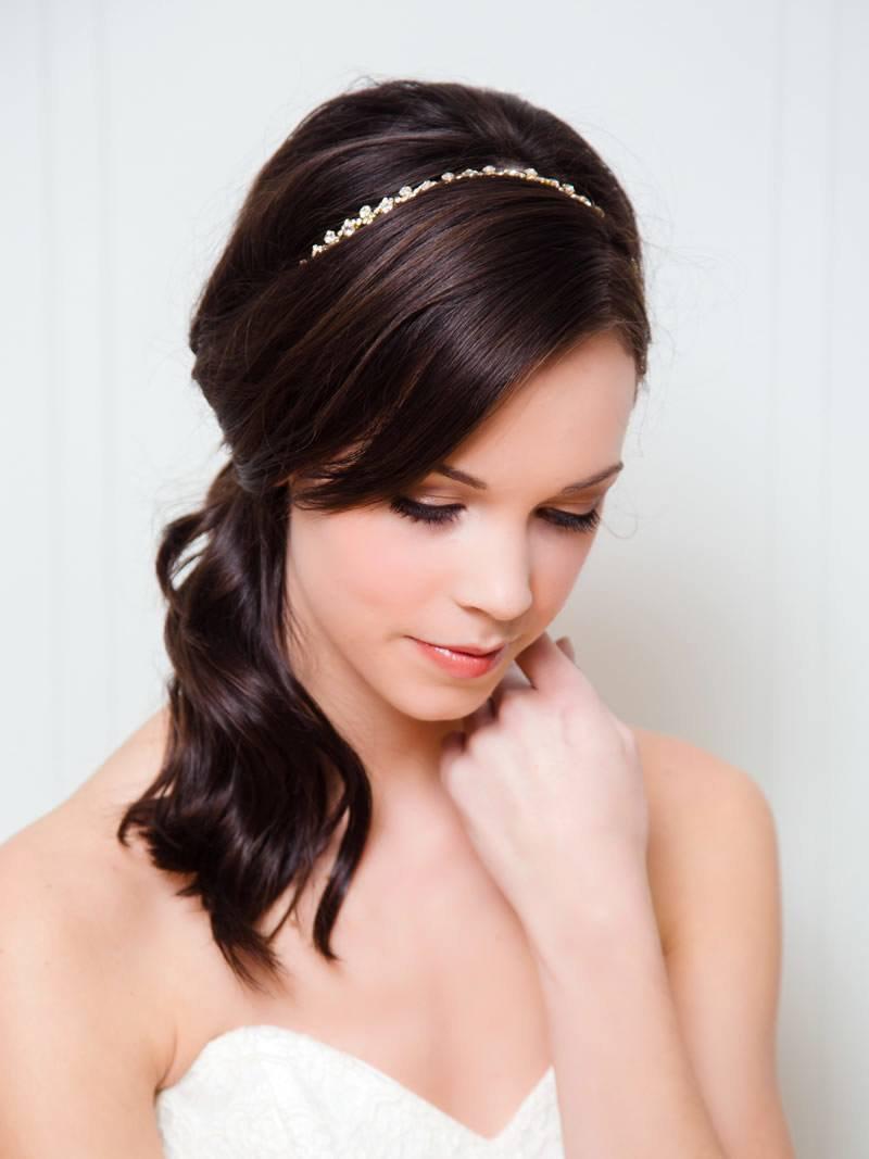 Hochzeit - Gold Bridal Headband 