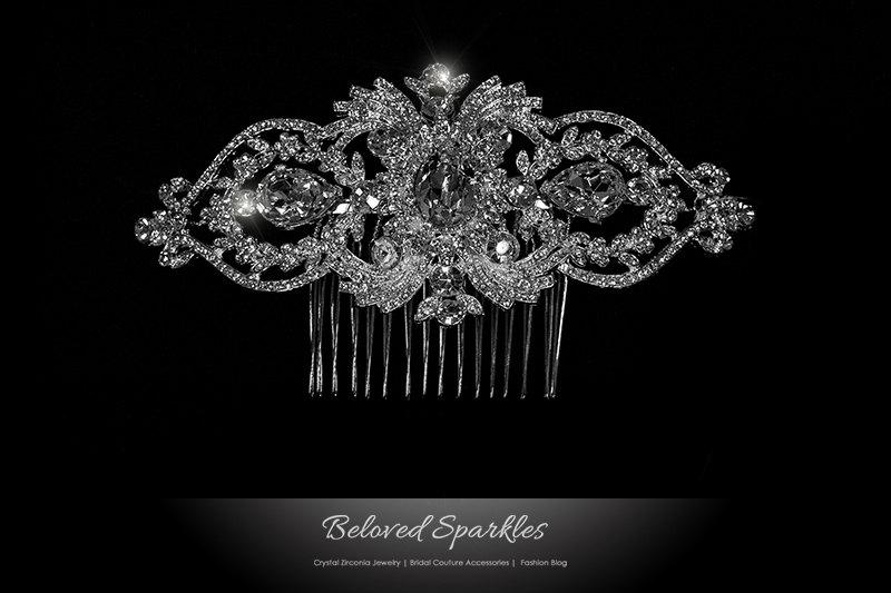 Свадьба - Bridal Hair Comb, Swarovski Crystal Vintage Cluster Hair Comb, Art Deco Crystal Wedding Hair Comb, Reign Art Deco Crystal Head Piece