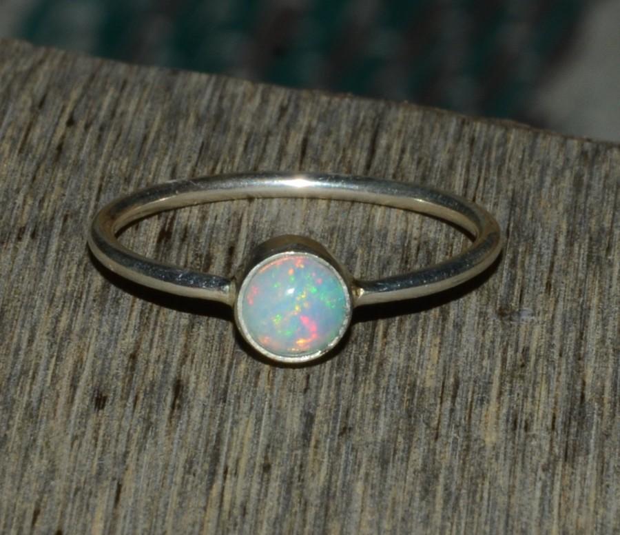 زفاف - On Sale Ethiopian Opal Ring , Natural Opal Ring , 925 Sterling Silver Opal Ring , October Birthstone Ring ,Silver Welo Opal Ring