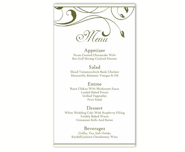 Hochzeit - Wedding Menu Template DIY Menu Card Template Editable Text Word File Instant Download Green Menu Leaf Menu Template Printable Menu 4x7inch