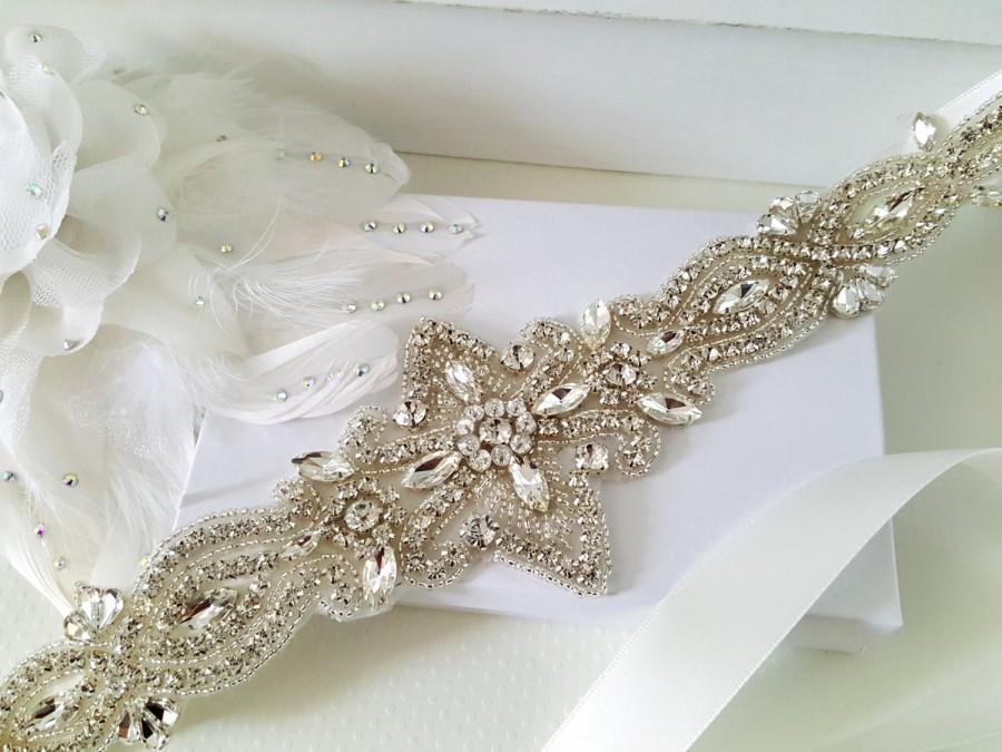 زفاف - Wedding Belt, Bridal Belt, Sash Belt, Crystal Rhinestone Belt, Style 180