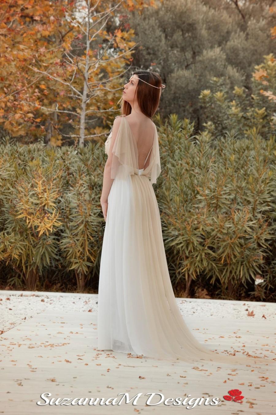 long sleeve grecian wedding dress