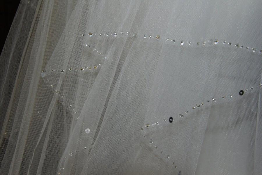 زفاف - 2T bridal veil, simple bridal veil comb veil, wedding veils, bridal accessories, hand-beaded veil