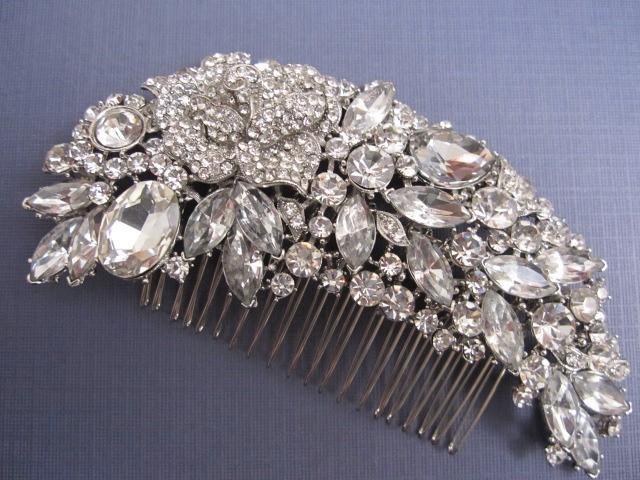 Mariage - Wedding headpiece Bridal hair comb 1920's Wedding hair jewelry Bridal accessories Wedding hair comb Bridal hair jewelry Wedding heqadpiece