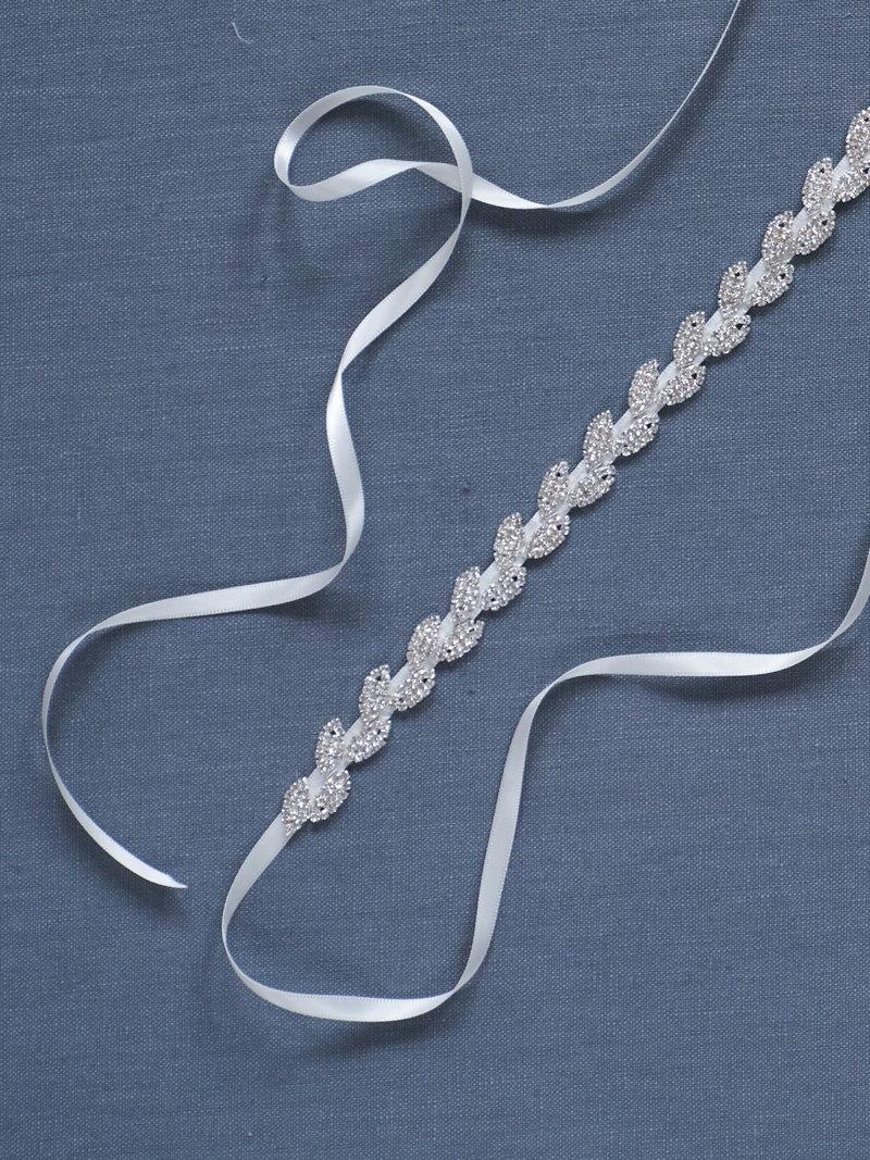 زفاف - Silver Leaves Bridal Belt 