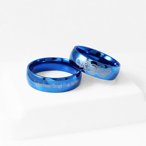 زفاف - Together Forever Through Time and Space Engagement Ring Stainless Steel Promise Ring Love Wedding Band