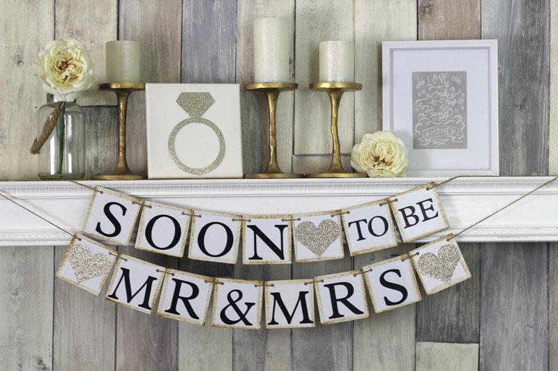 Hochzeit - Soon To Be Mr and Mrs, Engagement Party Banner, Soon to be Banner, Engagement Party Decor, Engagement Party Banner, Engagement Banner
