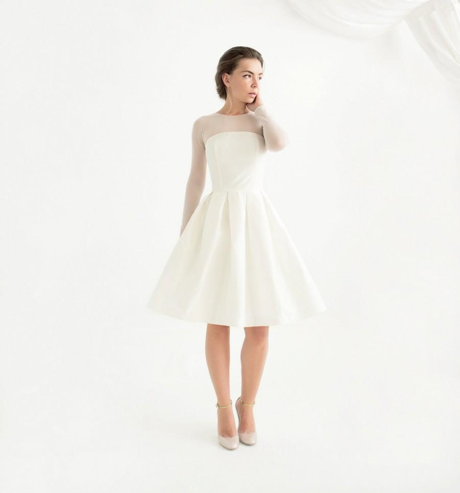 Long Sleeve Knee Length Civil Wedding Dress Lotta Dress 2465266 Weddbook