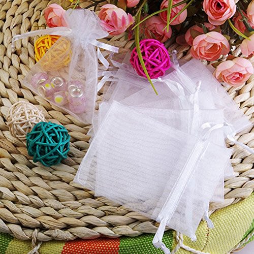 Wedding - 3x4 White Organza Wedding Party Favor Bags- Package of 100