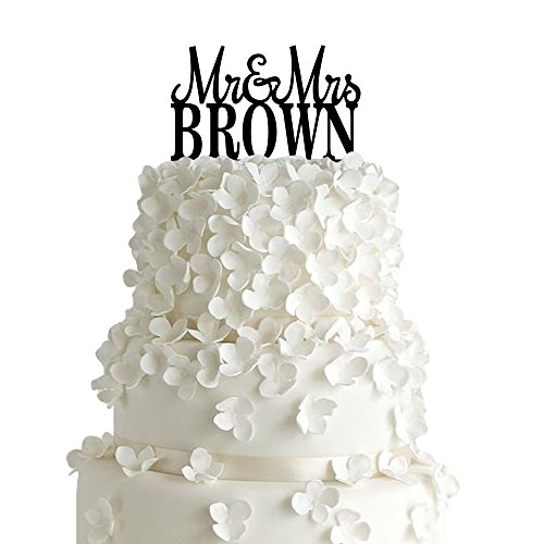 Wedding - Custom Personalized Mr & Mrs Wedding Cake Topper with Your Last Name