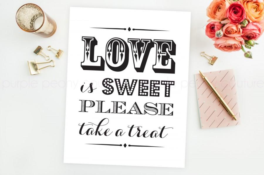 Printable Dessert Bar Love Is Sweet Take A Treat Sign Banners Signs 