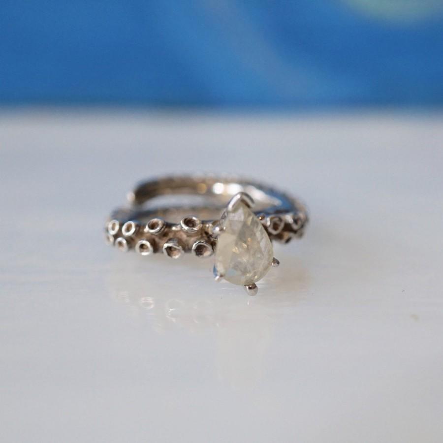 زفاف - Gold Octopus Tentacle jewelry, engagement Ring with a diamond, adjustable Engagement Ring by Zulasurfing