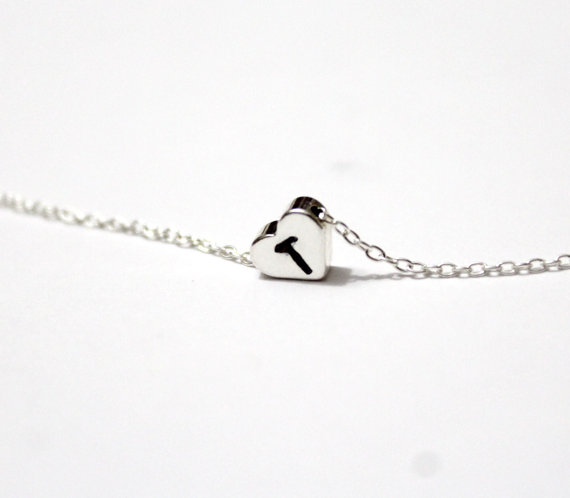 Hochzeit - Personalized initial heart necklace, initial jewelry, Initial Necklace, Monogram, Stamped Initial Letter, Best Friend