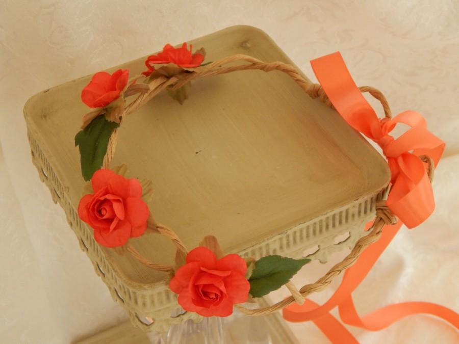 Wedding - Rose Flower Crown-  Bohemian Festival Hair Wreath- Bridal, Bridesmaids and Flower Girl Hair Wreath