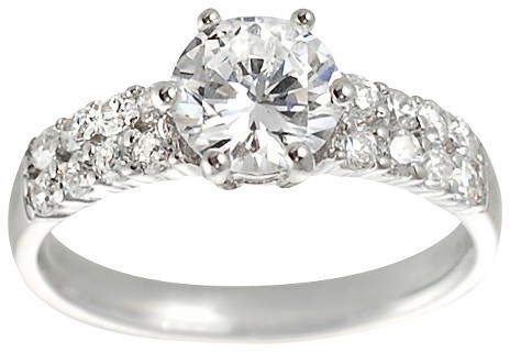 Mariage - Journee Collection Tressa Collection Round Cut Bridal Cubic Zirconia Wedding Ring in Sterling Silver