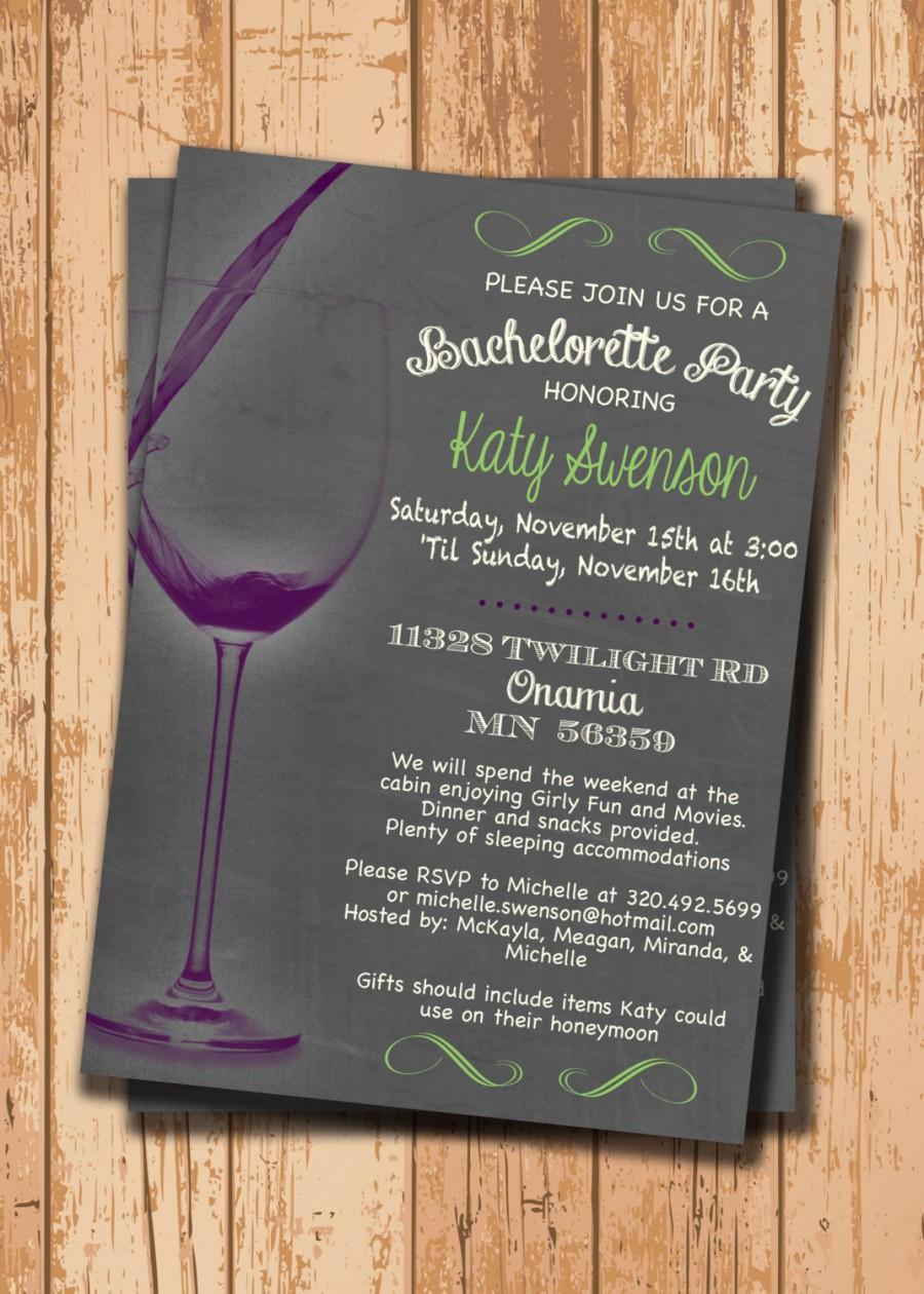 زفاف - Wedding Shower Invitation. Bridal Shower Invitation. Bachelorette Party Invite. Printable Invitation. Wine Party Invite. Chalkboard DIY.