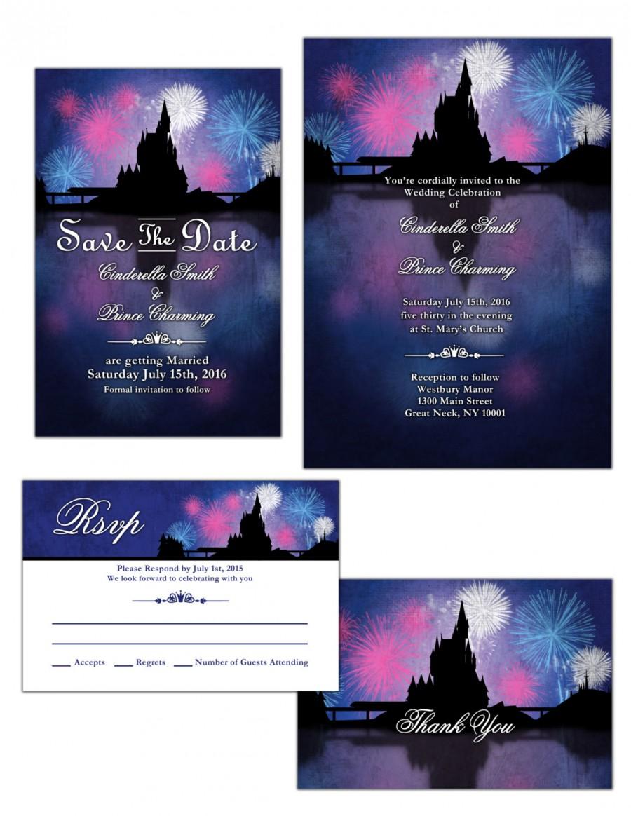 Wedding - Digital Magic Kingdom Castle Wedding Invitation, Save The Date, RSVP, or Thank You