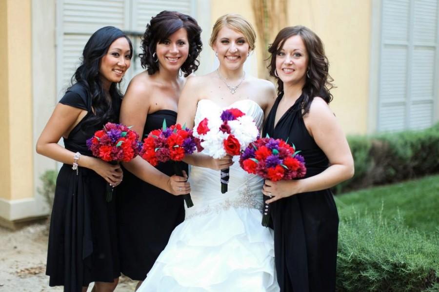 زفاف - Black Bridesmaids Convertible Dress Knee Length and Floor Length ... Bridesmaids, Wedding, Honeymoon, Quinceanera, Prom, Cocktail Party