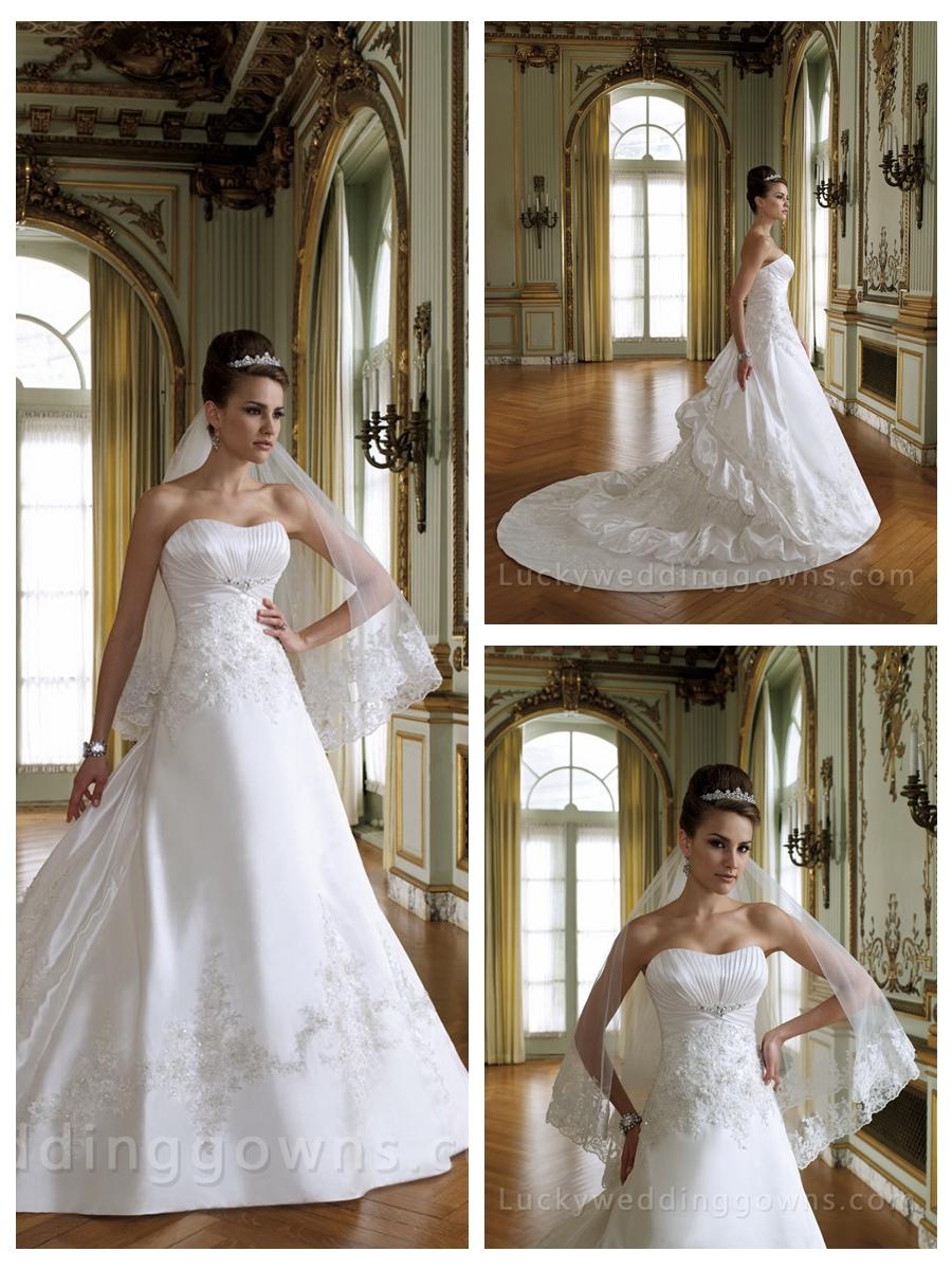Wedding - Crystal Organza A-line Bridal Wedding Gown with Basque Waistband